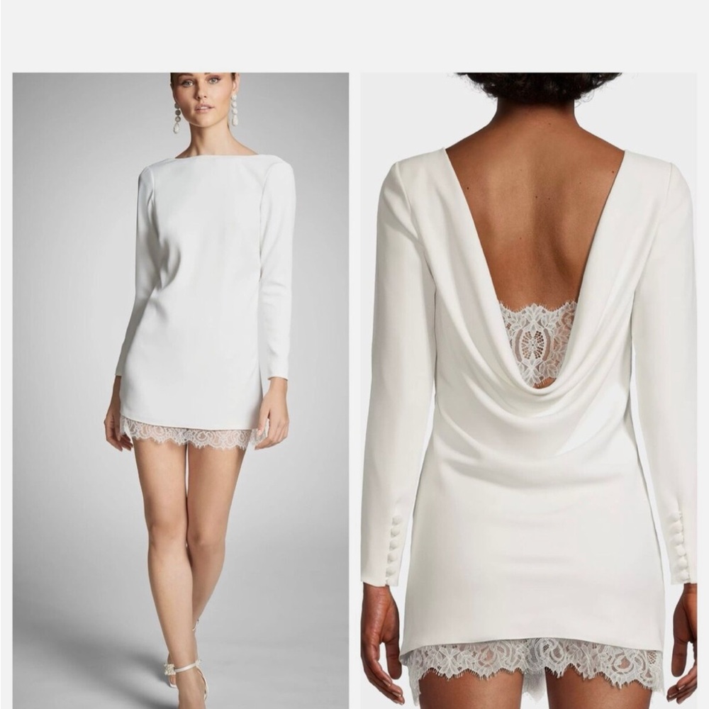 Elegant White Lace Trim Dress